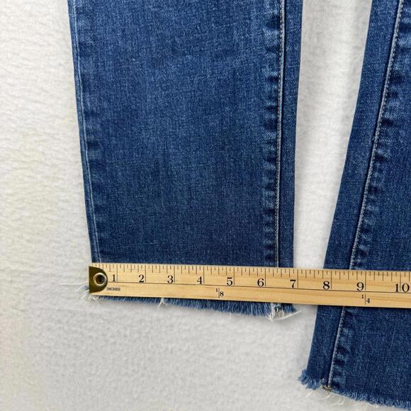 Oliver London Women's 28 Crosby Relaxed Taper Distressed Raw Hem Denim Jeans - Picture 10 of 11